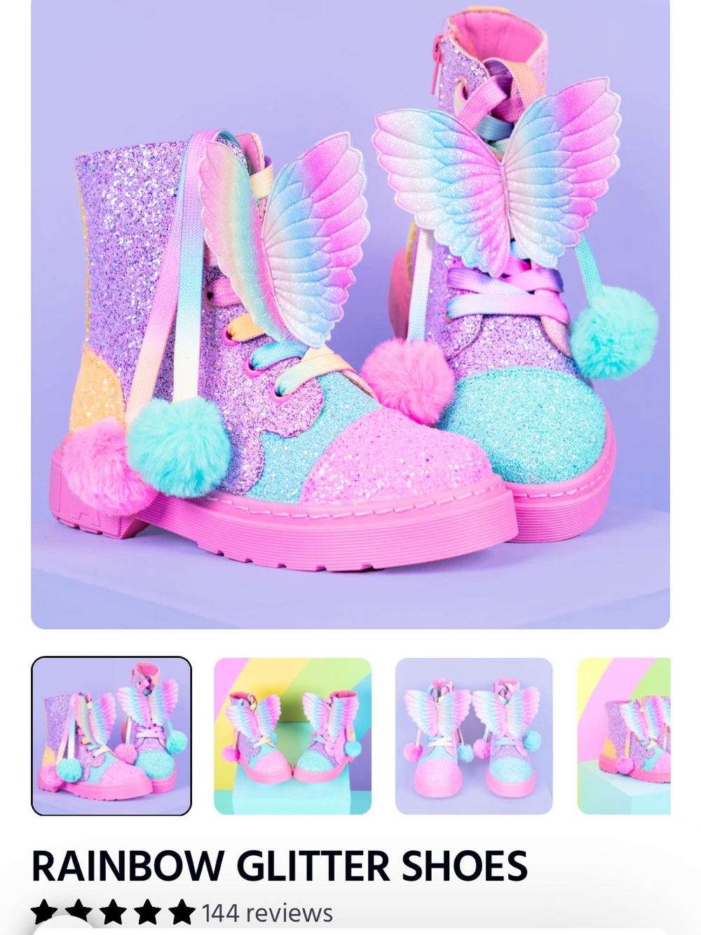 Rainbow glitter shoes